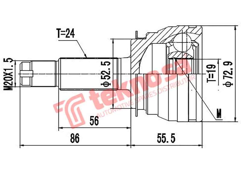 OUTER CV JOINT - KA3001 (TEKNOSA)