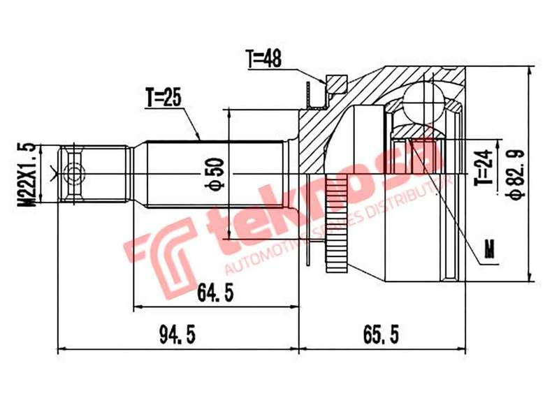 TEKNOSA FRONT LEFT - RIGHT OUTER CV JOINT For KIA RIO [2] 1.6 SPORT (G4ED)(16V 82KW) 07-10