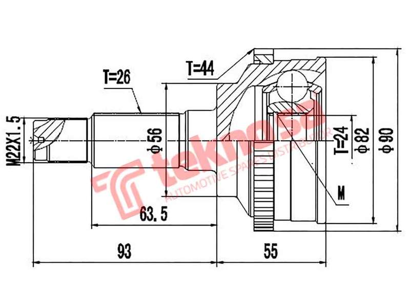 OUTER CV JOINT - KA3004A (TEKNOSA)