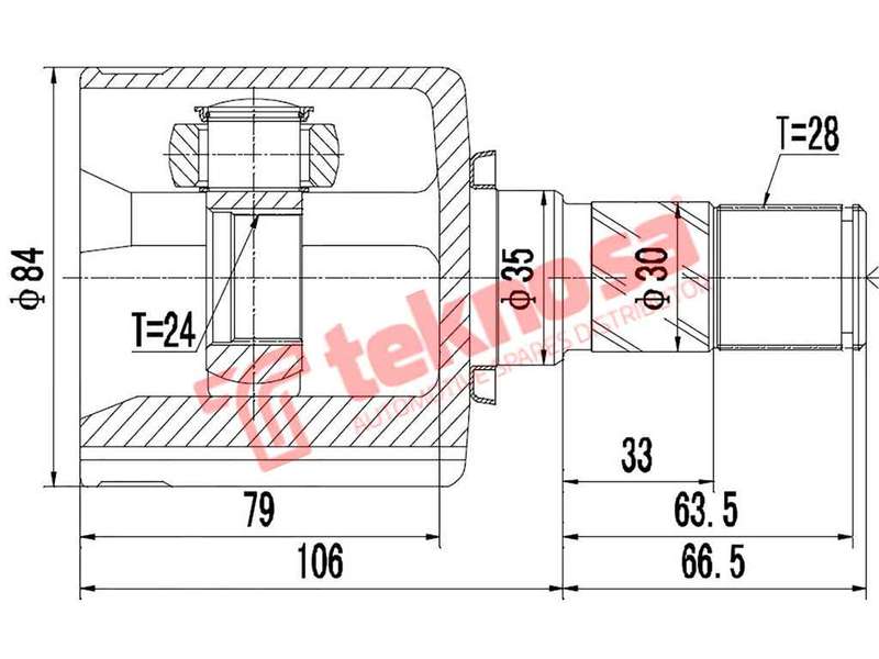 TEKNOSA FRONT LEFT - RIGHT INNER CV JOINT For KIA SHUMA [1] 1.8 (TE)(16V 82KW) 98-02
