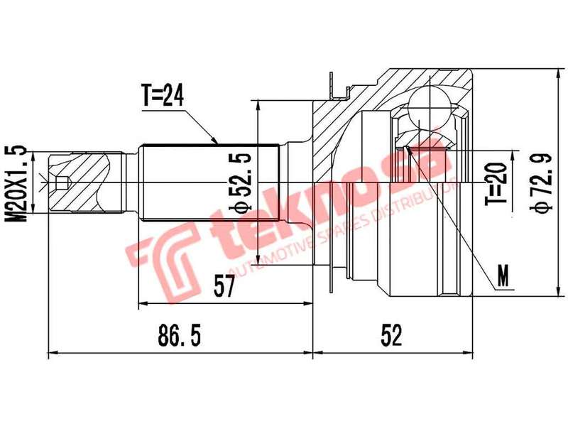 TEKNOSA FRONT LEFT - RIGHT OUTER CV JOINT For KIA PICANTO [1] 1.1 (G4HG)(12V 48KW) 04-11