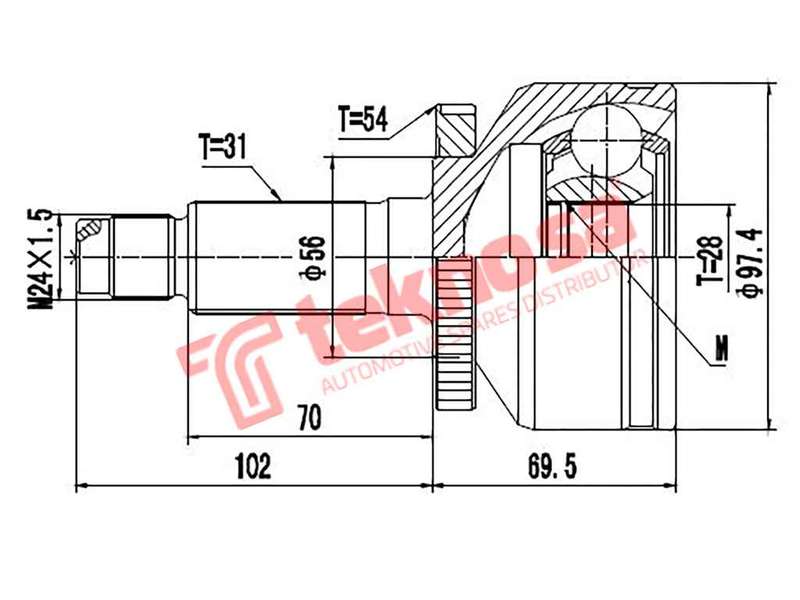 OUTER CV JOINT - KA7021A (TEKNOSA)