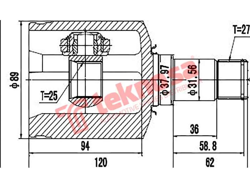 TEKNOSA FRONT LEFT - RIGHT INNER CV JOINT For MERCEDES BENZ A-CLASS [W169] A200 (M266.960)(8V 100...