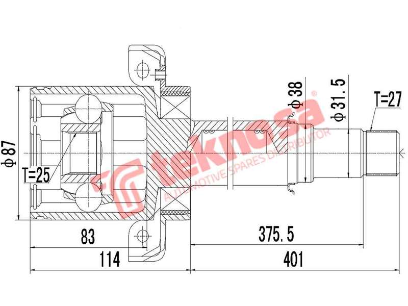 TEKNOSA FRONT LEFT - RIGHT INNER CV JOINT For MERCEDES BENZ A-CLASS [W169] A200 (M266.960)(8V 100...