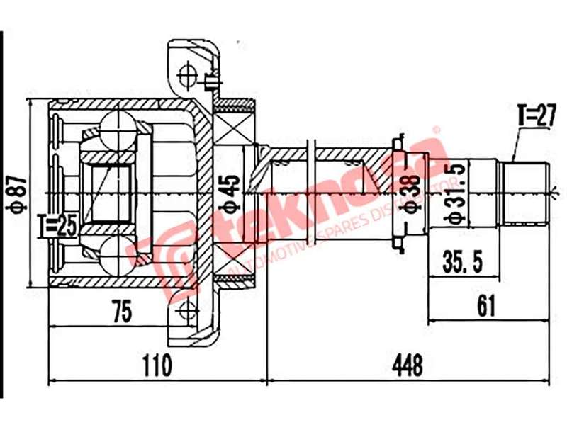 TEKNOSA FRONT LEFT - RIGHT INNER CV JOINT For MERCEDES BENZ A-CLASS [W169] A180 (OM640.940)(16V 8...