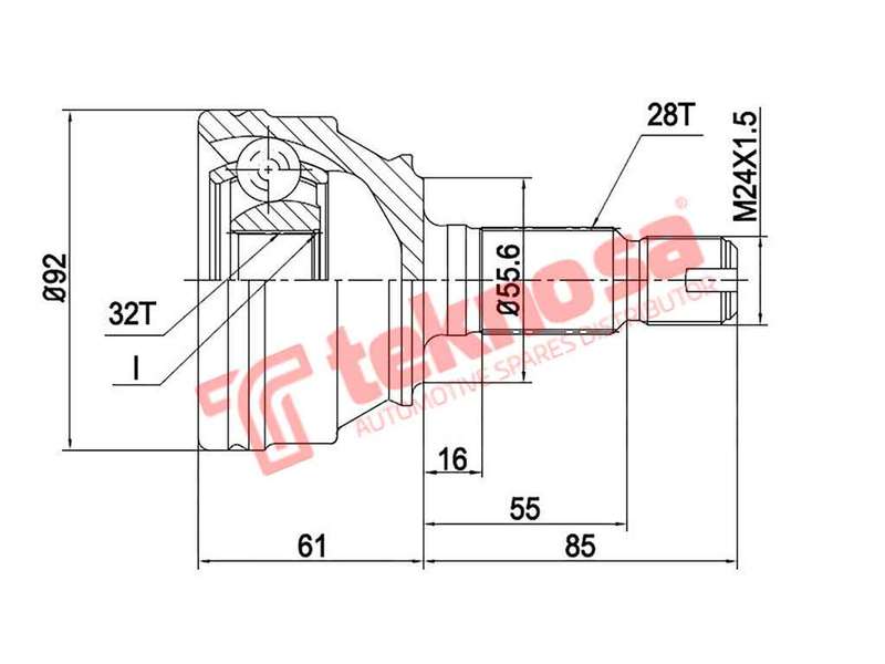OUTER CV JOINT - MI3007 (TEKNOSA)