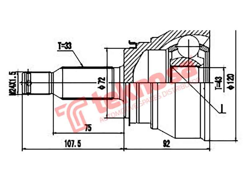 OUTER CV JOINT - MI3013 (TEKNOSA)