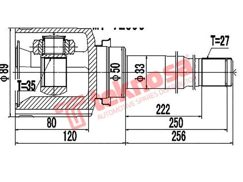 TEKNOSA FRONT LEFT INNER CV JOINT For MITSUBISHI OUTLANDER 2.4 (4B12)(16V 125KW) 08-14