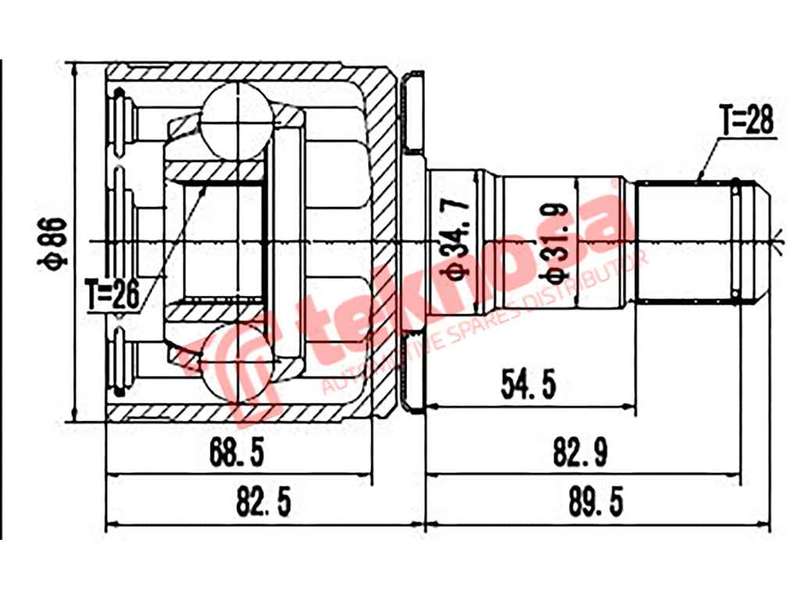 INNER CV JOINT - MI4019 (TEKNOSA)
