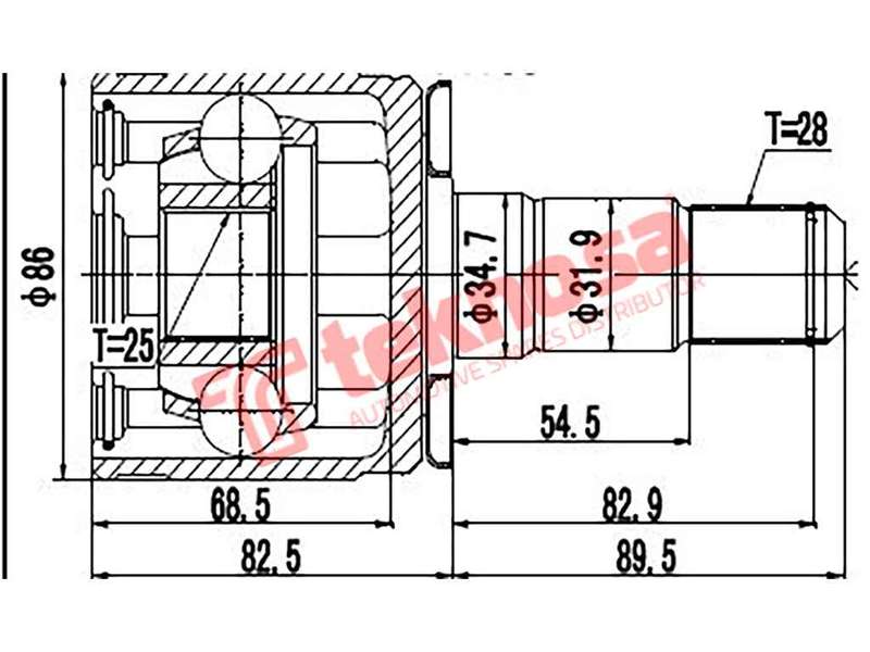 INNER CV JOINT - MI4020 (TEKNOSA)