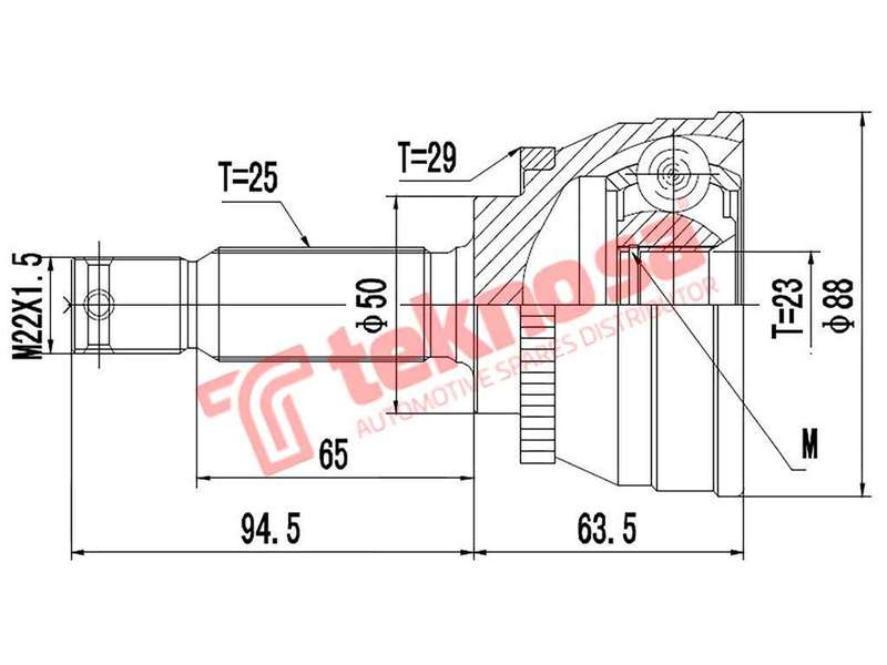 TEKNOSA FRONT LEFT - RIGHT OUTER CV JOINT For HYUNDAI SONATA 2.0 (G4CP)(102KW) 96-99