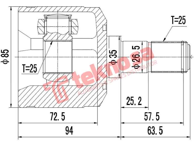 TEKNOSA FRONT LEFT - RIGHT INNER CV JOINT For HYUNDAI SONATA 2.0 (G4CP)(102KW) 96-99