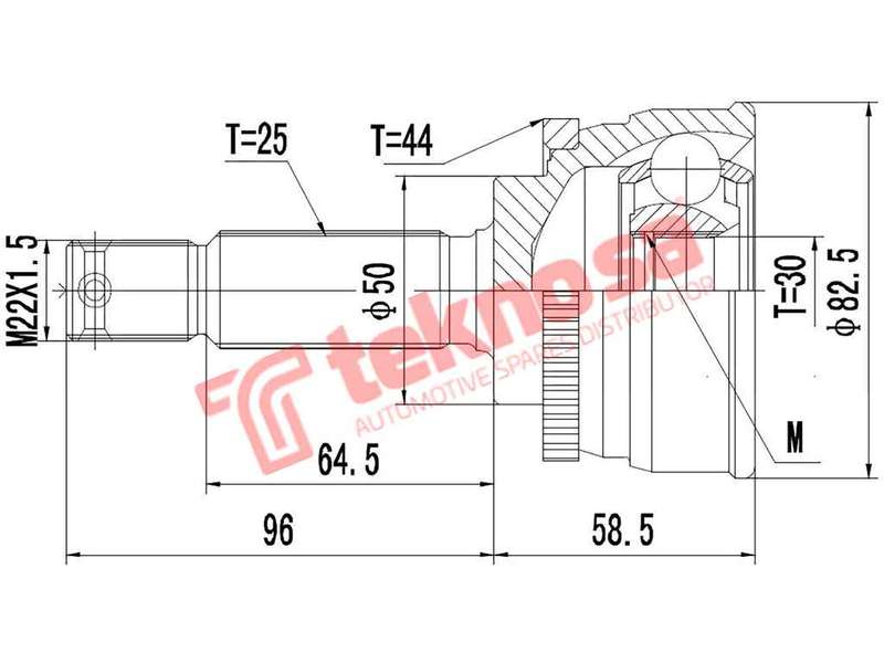 TEKNOSA FRONT LEFT - RIGHT OUTER CV JOINT For HYUNDAI MATRIX 1.6 (G4ED-G)(16V 76KW) 02-10