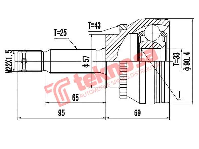 OUTER CV JOINT - MI7060A (TEKNOSA)