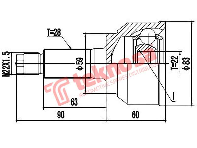 TEKNOSA FRONT LEFT - RIGHT OUTER CV JOINT For MAZDA CX-5 [1] 2.0 (PE-VPS)(16V 114KW) 15-20
