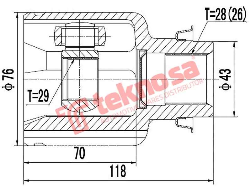 INNER CV JOINT - MZ4001 (TEKNOSA)