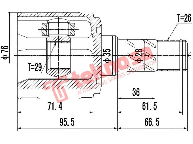 INNER CV JOINT - MZ4002 (TEKNOSA)