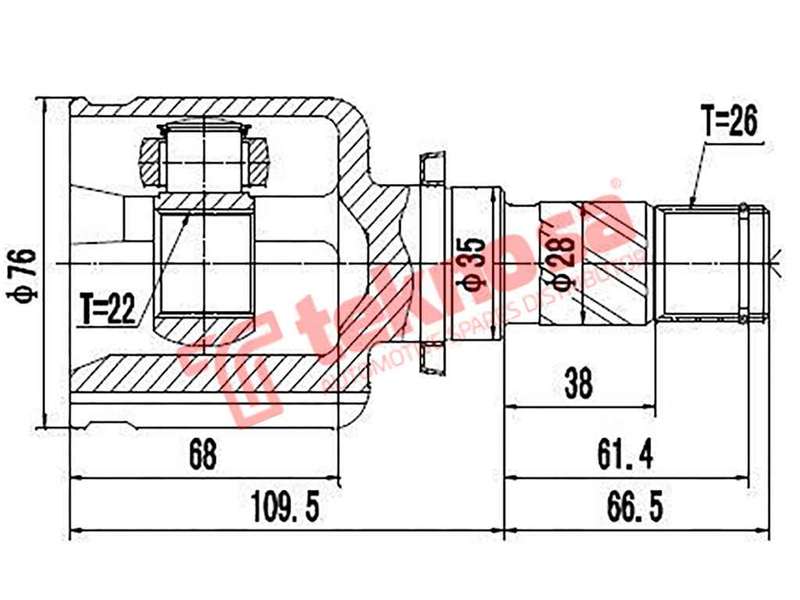 TEKNOSA FRONT LEFT - RIGHT INNER CV JOINT For MAZDA 3 [1] 2.0 (LF17)(16V 110KW) 04-08