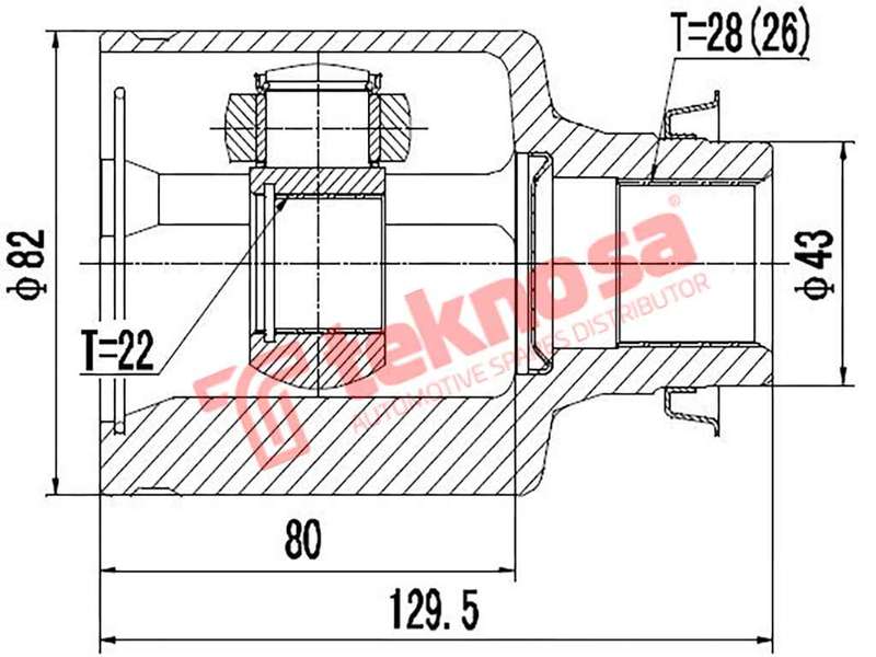 TEKNOSA FRONT LEFT - RIGHT INNER CV JOINT For MAZDA 3 [1] 2.0 (LF17)(16V 110KW) 04-08