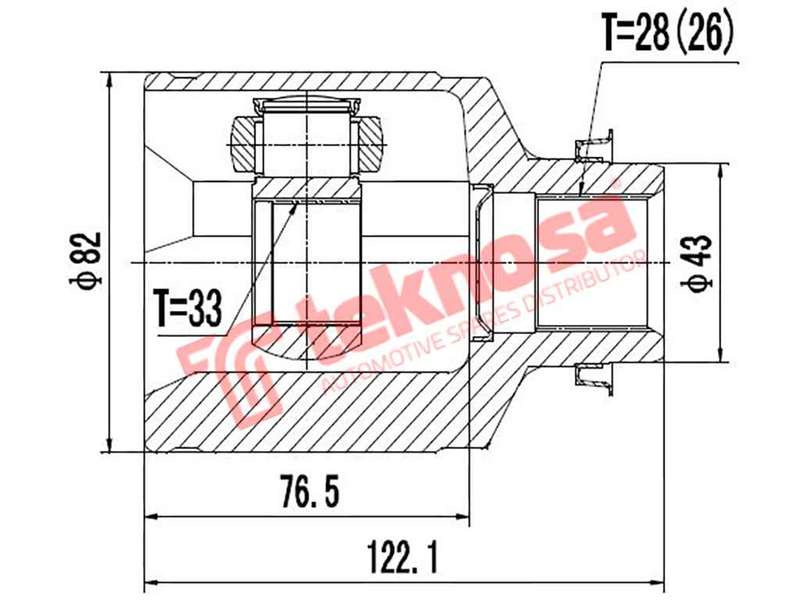 TEKNOSA FRONT LEFT - RIGHT INNER CV JOINT For MAZDA 6 [2] 2.0 MZR (LF17)(16V 108KW) 08-20