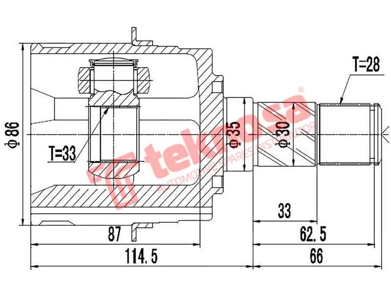TEKNOSA FRONT LEFT - RIGHT INNER CV JOINT For MAZDA 6 [2] 2.0 MZR (LF17)(16V 108KW) 08-20