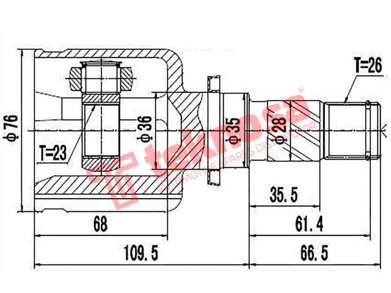 TEKNOSA FRONT LEFT - RIGHT INNER CV JOINT For MAZDA 3 [2] 1.6 MZR (Z6)(16V 77KW) 09-14