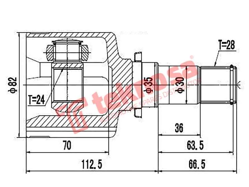 TEKNOSA FRONT LEFT INNER CV JOINT For MAZDA 3 [1] 2.0 MZR (RF7J)(16V 105KW) 06-08