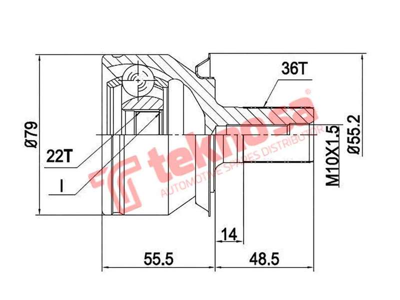 OUTER CV JOINT - MZ5745 (TEKNOSA)