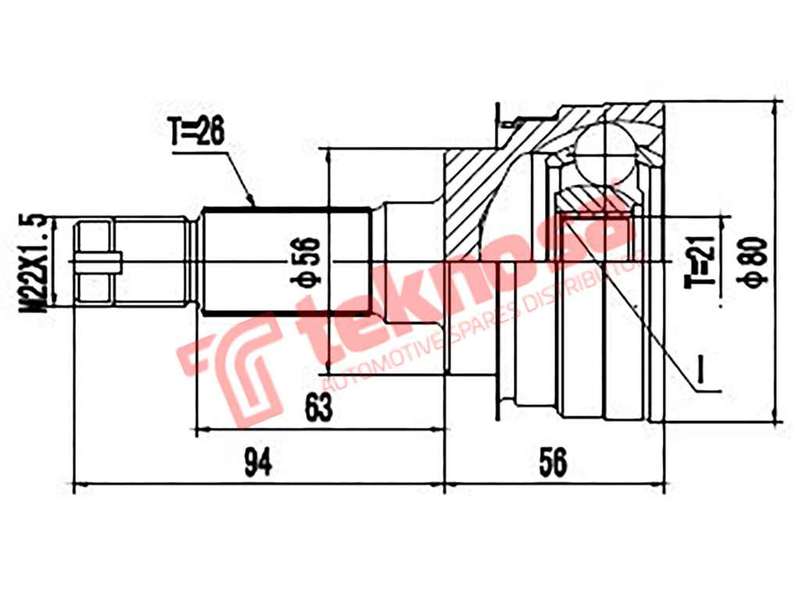 OUTER CV JOINT - MZ5918 (TEKNOSA)