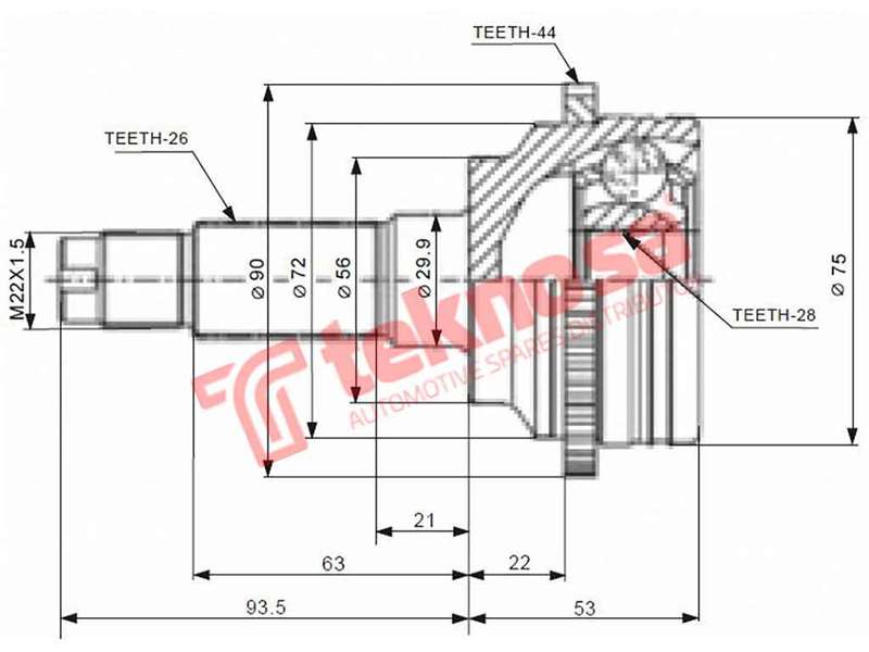 OUTER CV JOINT - MZ5945A (TEKNOSA)