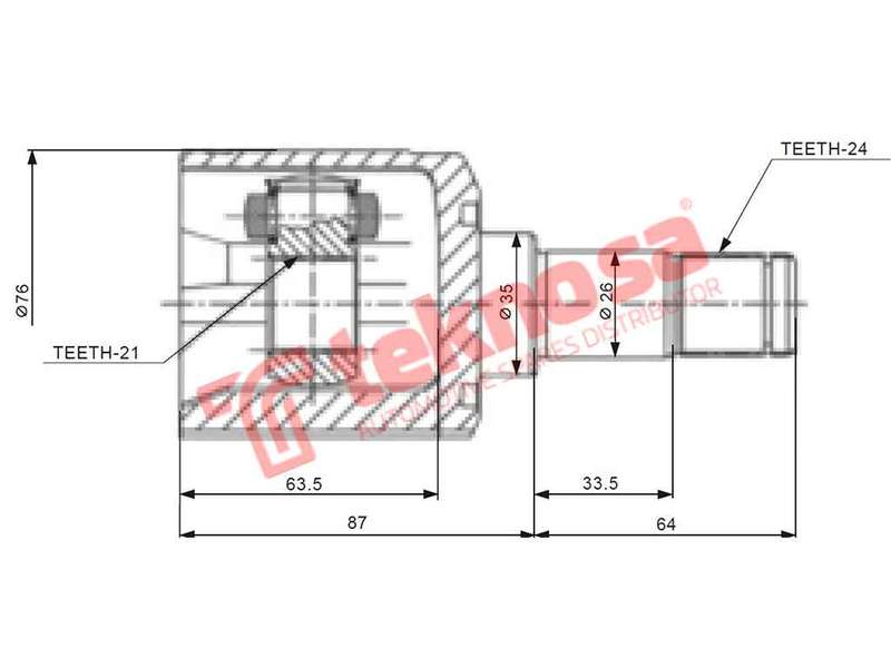 INNER CV JOINT - MZ6411 (TEKNOSA)