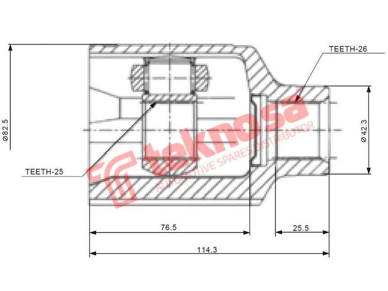 TEKNOSA FRONT LEFT - RIGHT INNER CV JOINT For FORD TELSTAR 2.0 (KF)(24V 107KW) 93-96