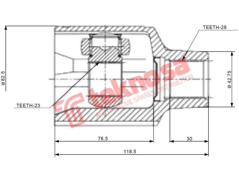 TEKNOSA FRONT LEFT - RIGHT INNER CV JOINT For MAZDA 626 [2] 2.0I (FS)(16V 85KW) 93-98