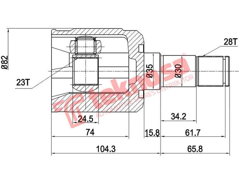 TEKNOSA FRONT LEFT - RIGHT INNER CV JOINT For MAZDA 626 [2] 2.0I (FS)(16V 85KW) 93-98