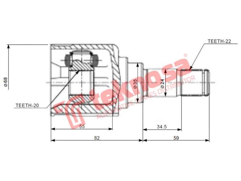 INNER CV JOINT - MZ6422 (TEKNOSA)