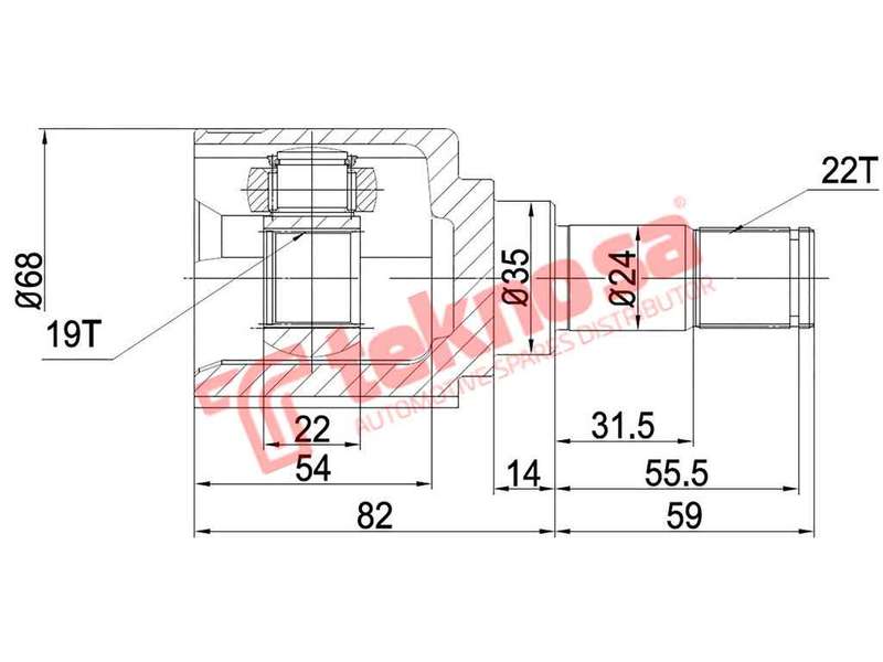INNER CV JOINT - MZ6423 (TEKNOSA)