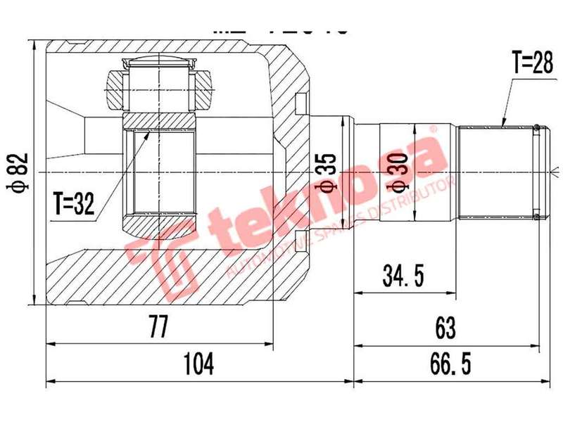 TEKNOSA FRONT LEFT - RIGHT INNER CV JOINT For FORD MONDEO [1] 1.8 (RKF RKJ RKB RKH RKK)(16V 85KW)...