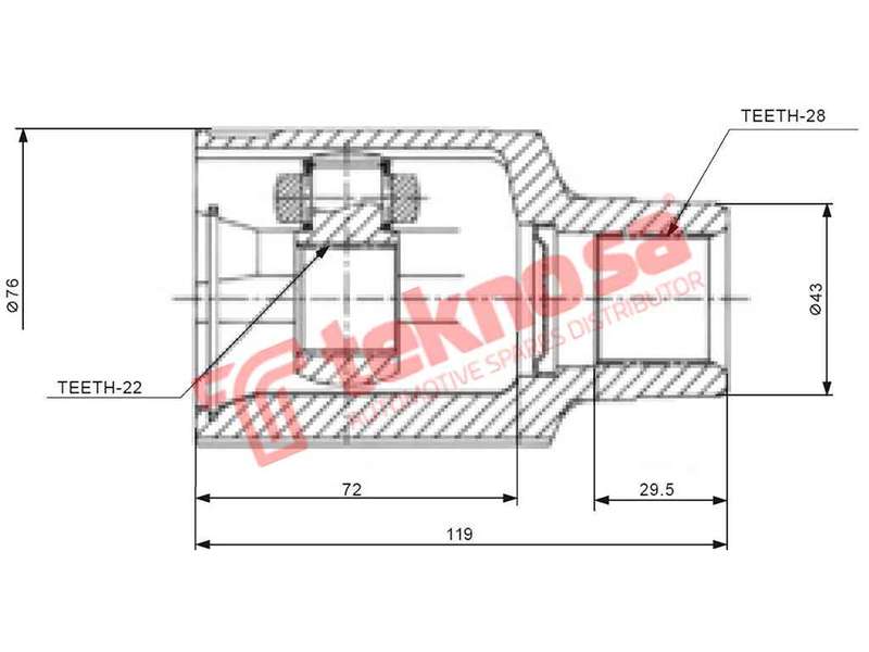 INNER CV JOINT - MZ6452 (TEKNOSA)