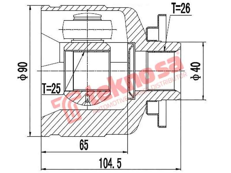 TEKNOSA FRONT LEFT - RIGHT INNER CV JOINT For MAZDA B2200 (F2)(12V 77KW) 91-99