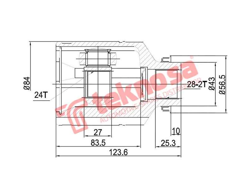 TEKNOSA FRONT LEFT - RIGHT INNER CV JOINT For KIA CARENS [2] 2.0 CRDI (D4EA)(16V 83KW) 03-06