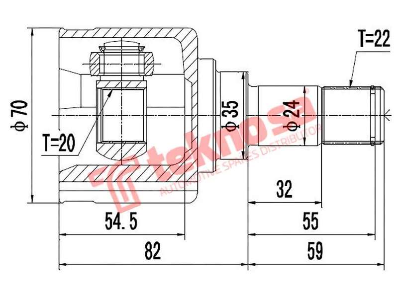TEKNOSA FRONT LEFT - RIGHT INNER CV JOINT For KIA PICANTO [2] 1.2 (G4LA)(16V 65KW) 16-18