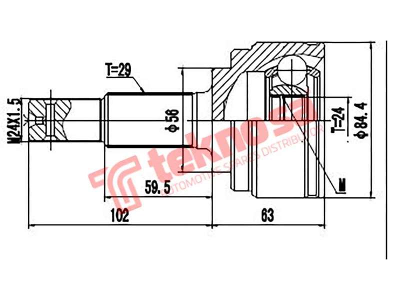 OUTER CV JOINT - NI3001 (TEKNOSA)