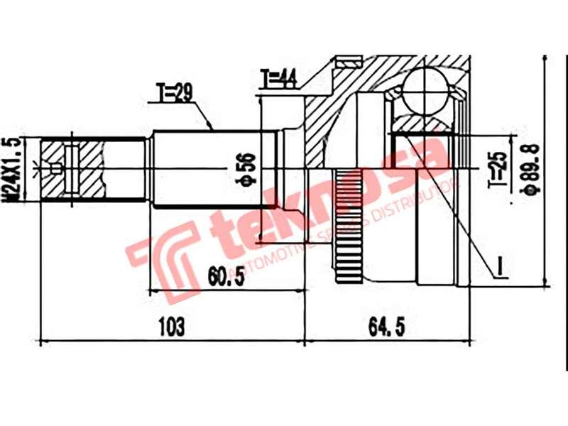 TEKNOSA FRONT LEFT - RIGHT OUTER CV JOINT For NISSAN MAXIMA 3.0 (VQ30DE)(24V 147KW) 04-20