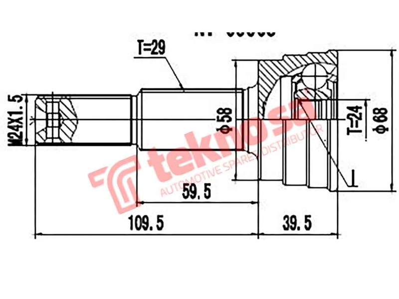 OUTER CV JOINT - NI3004 (TEKNOSA)