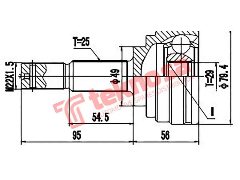 OUTER CV JOINT - NI3016 (TEKNOSA)