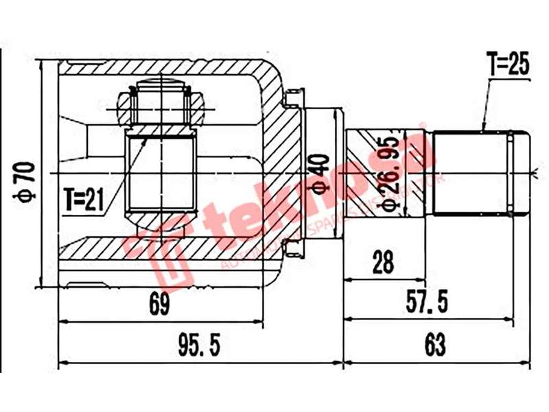 TEKNOSA FRONT LEFT - RIGHT INNER CV JOINT For NISSAN MICRA [2] 1.5 (HR15DE)(16V 73KW) 11-20