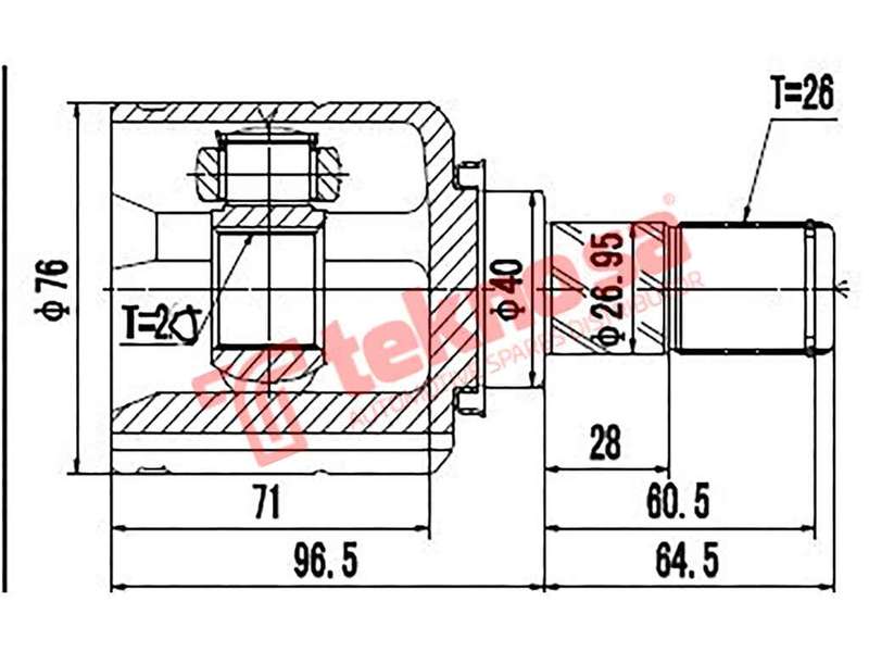 TEKNOSA FRONT LEFT - RIGHT INNER CV JOINT For NISSAN MICRA [2] 1.2 (HR12DE)(12V 56KW) 14-20