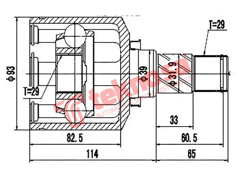INNER CV JOINT - NI4037 (TEKNOSA)