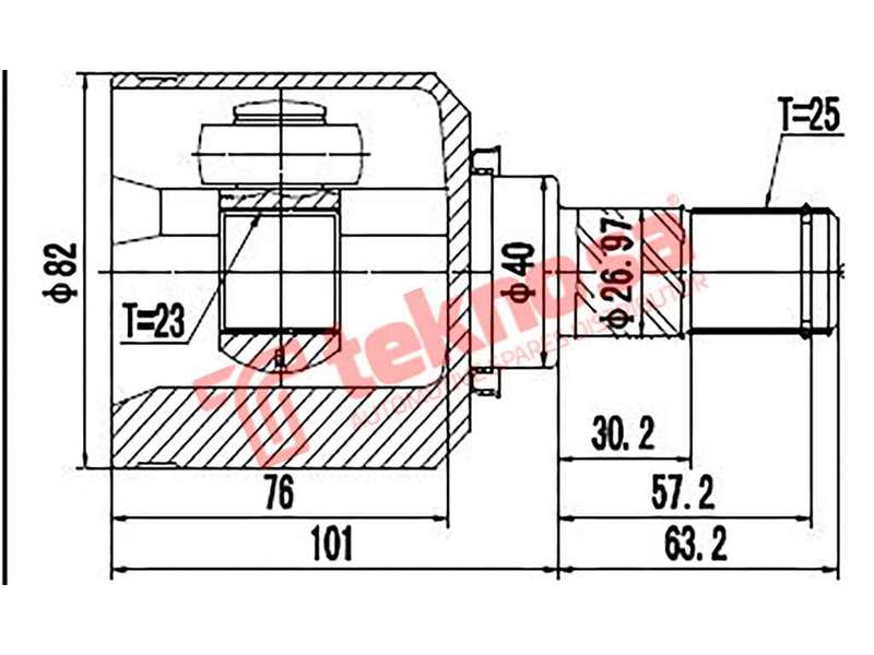 TEKNOSA FRONT LEFT - RIGHT INNER CV JOINT For NISSAN ALMERA 1.8 (GA18DE)(16V 88KW) 00-19