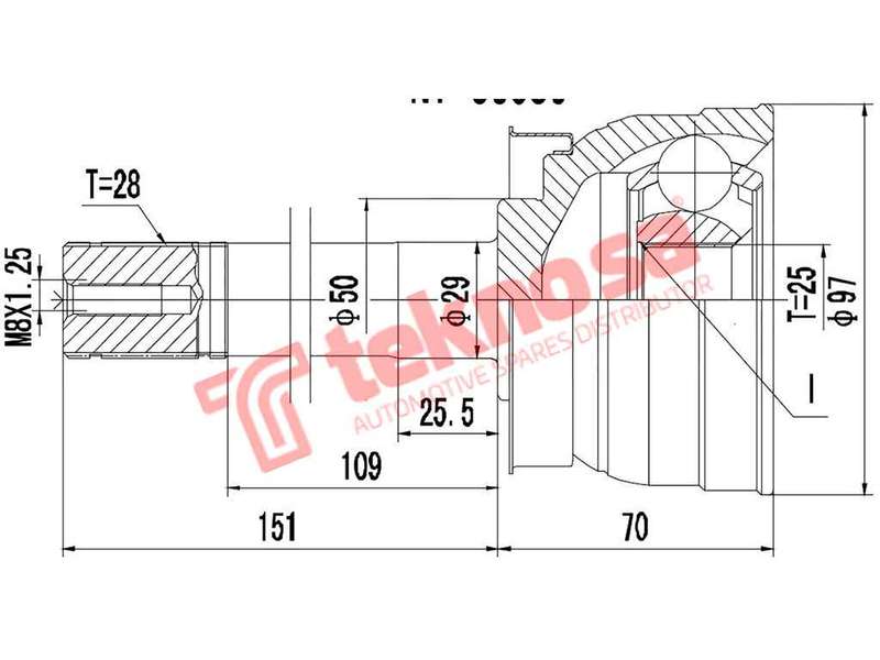 OUTER CV JOINT - NI5732 (TEKNOSA)